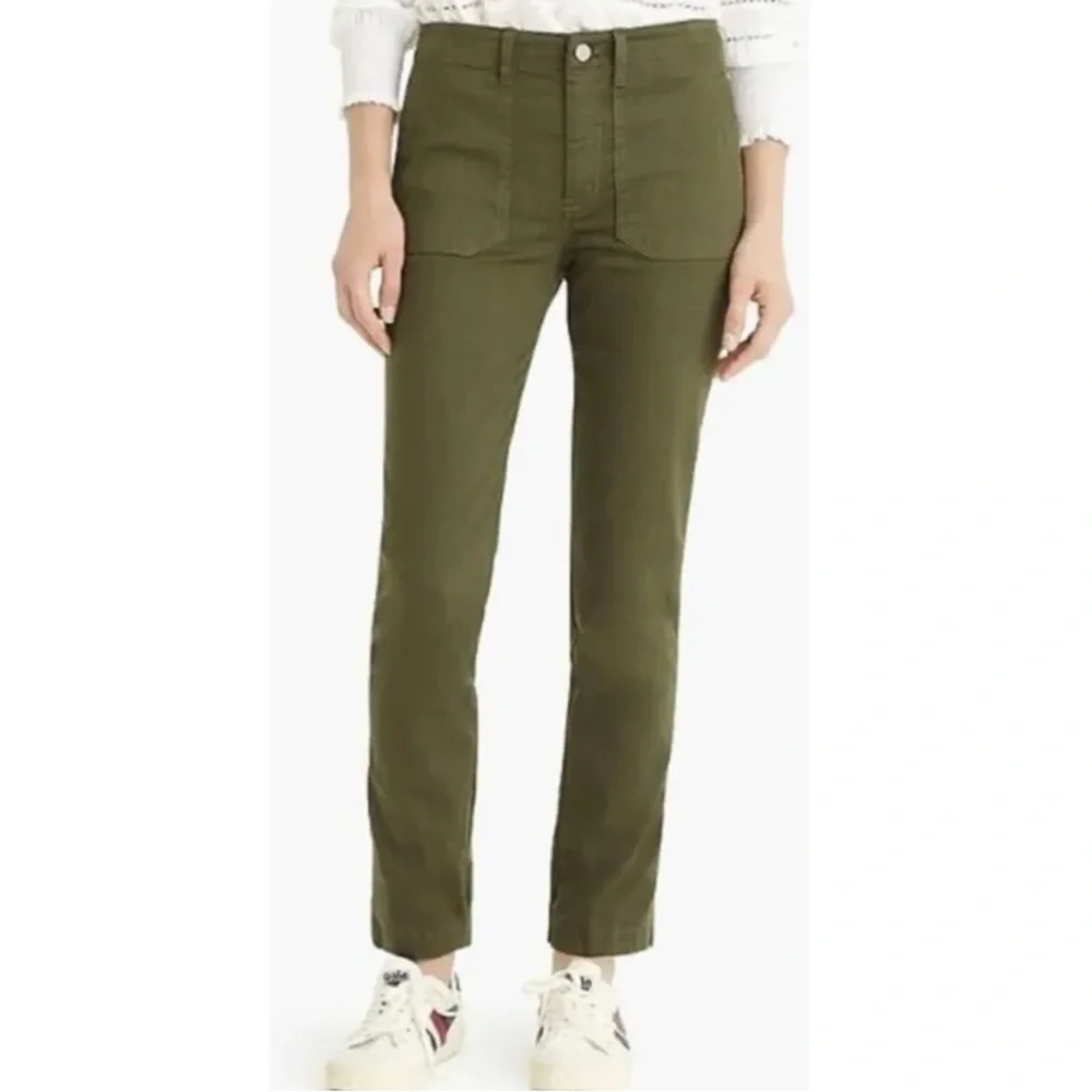 J.Crew Vintage Straight Cargo Utility Pants in Olive Green - Size 28